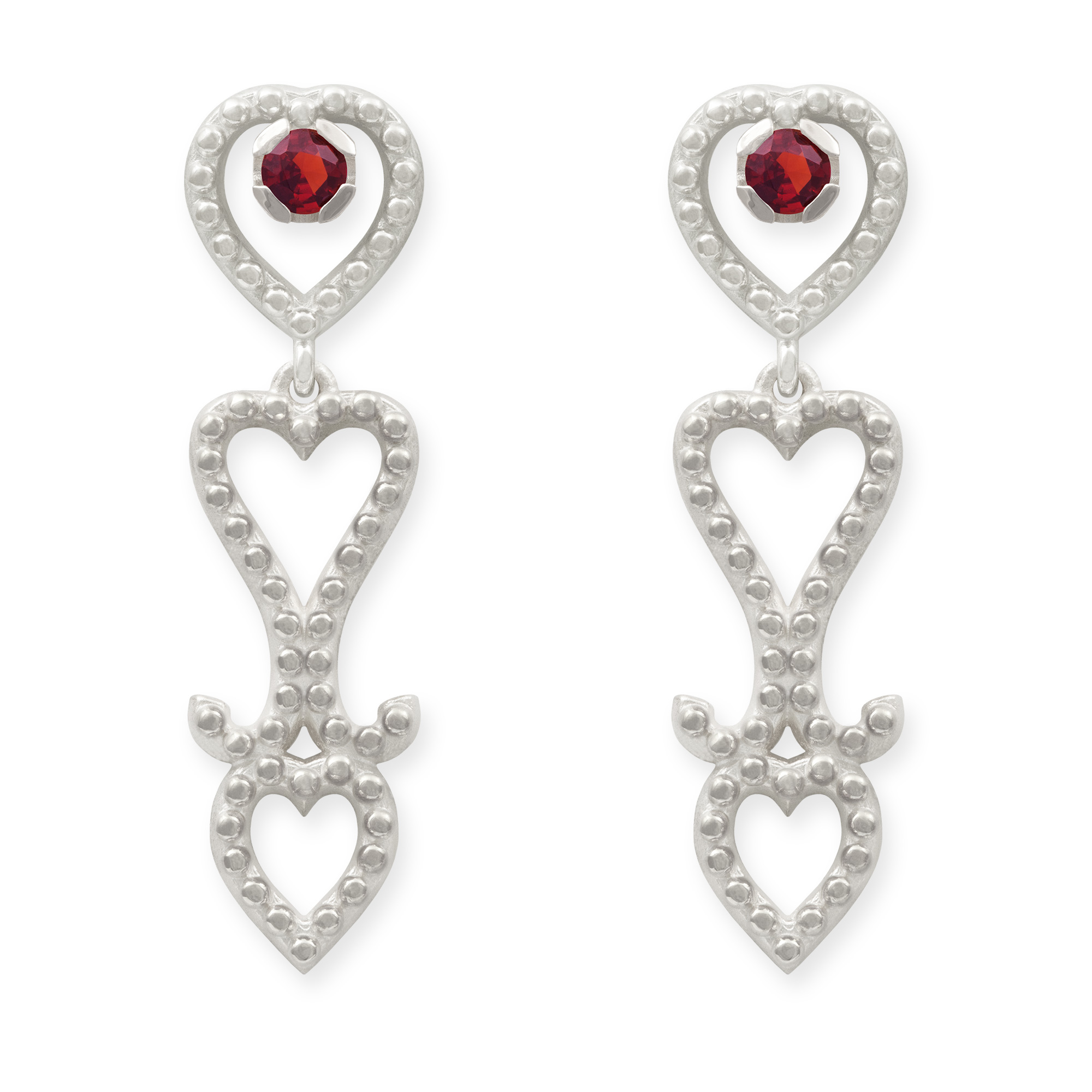 LESER Dirndlschmuck-Ohrstecker-925Silber-Granat