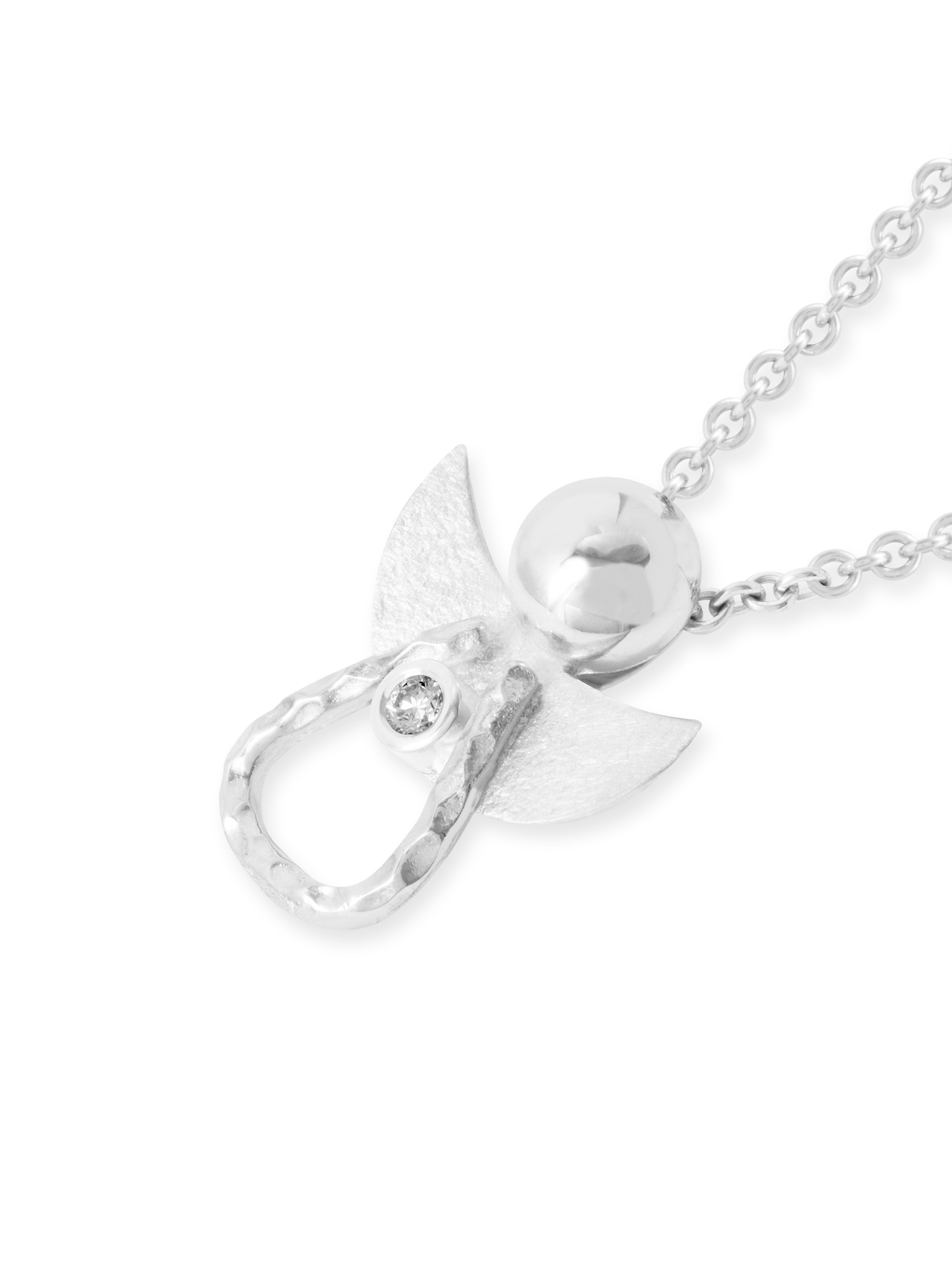 LESER Anhaenger-Engel 750 Weissgold Brillant