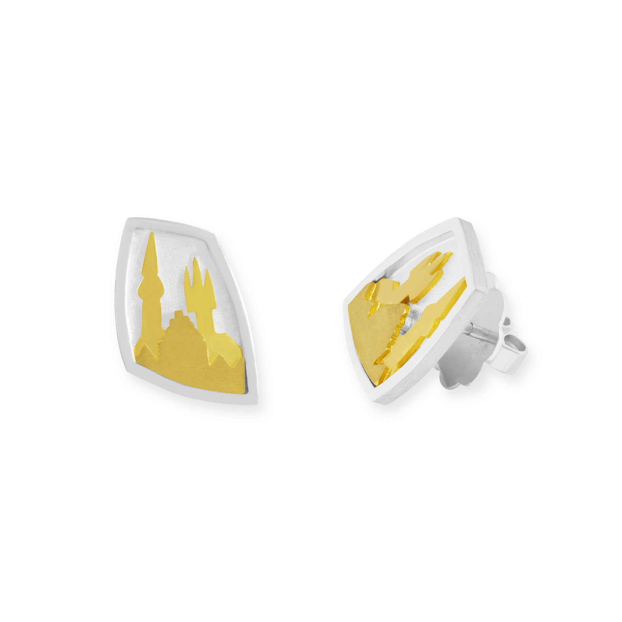 LESER Ohrstecker- Stadtsilhouette Gelbgold Silber