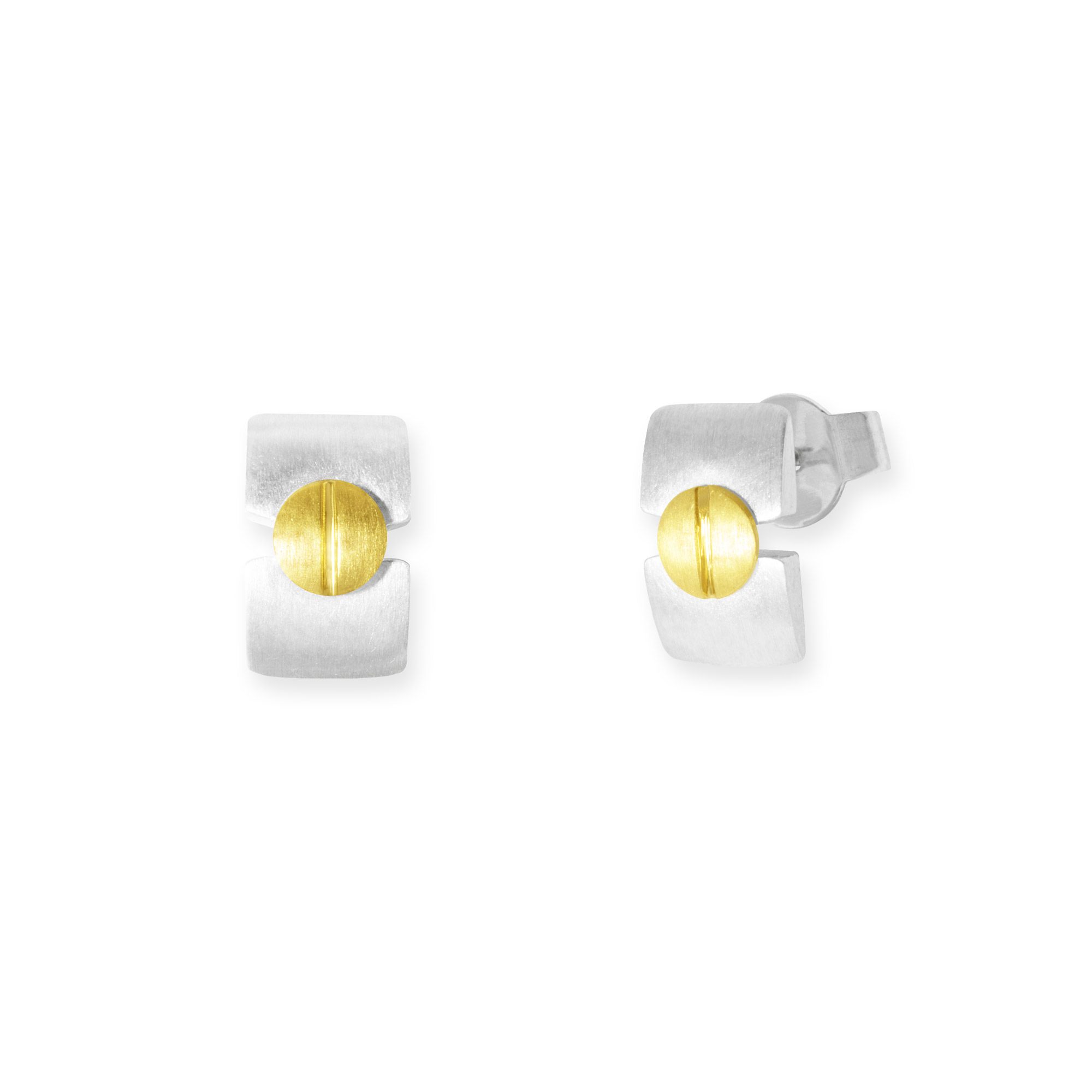 LESER Ohrstecker-Silber-Gelbgold-122887