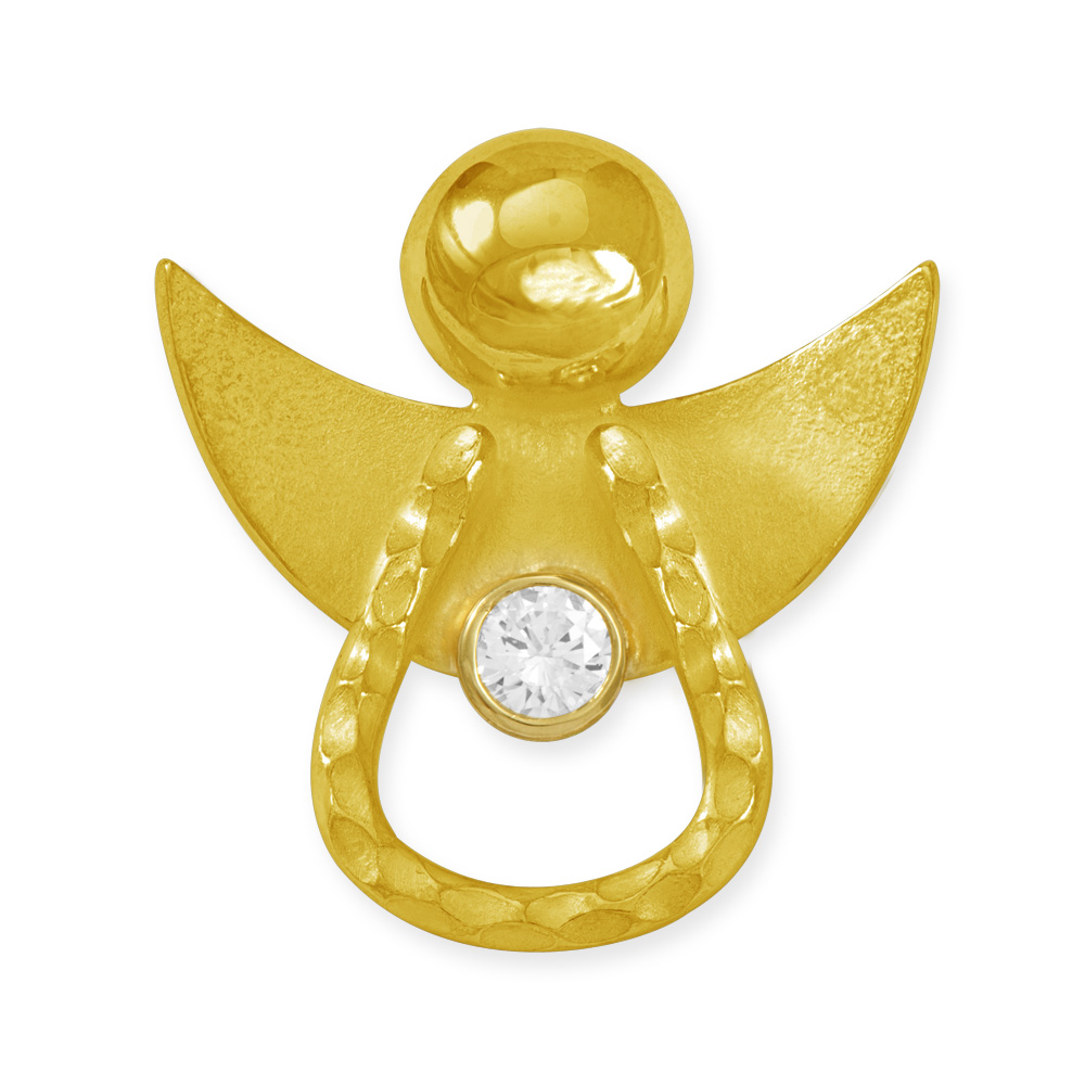 LESER Anhaenger- Engel 750 Gelbgold Brillant