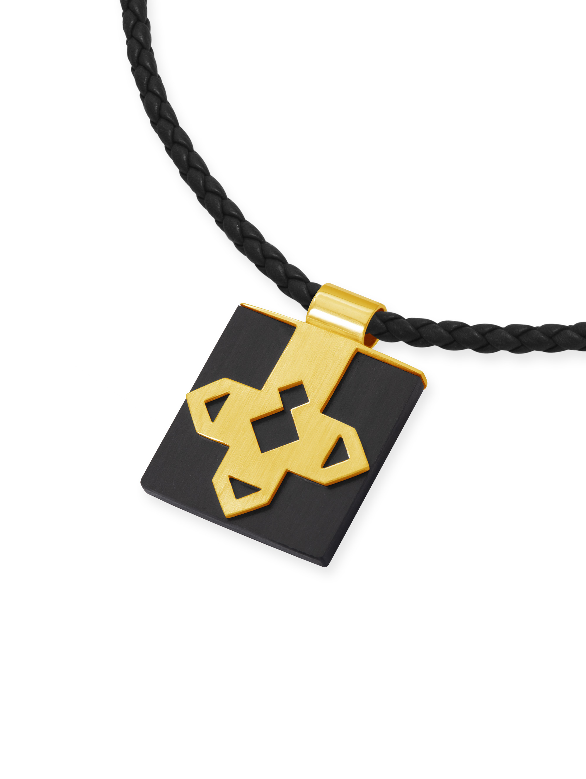 LESER Anhaenger-Carbon Raute Mannerschmuck 750 Gelbgold LESER Anhaenger-Carbon Raute Mannerschmuck 750 Gelbgold