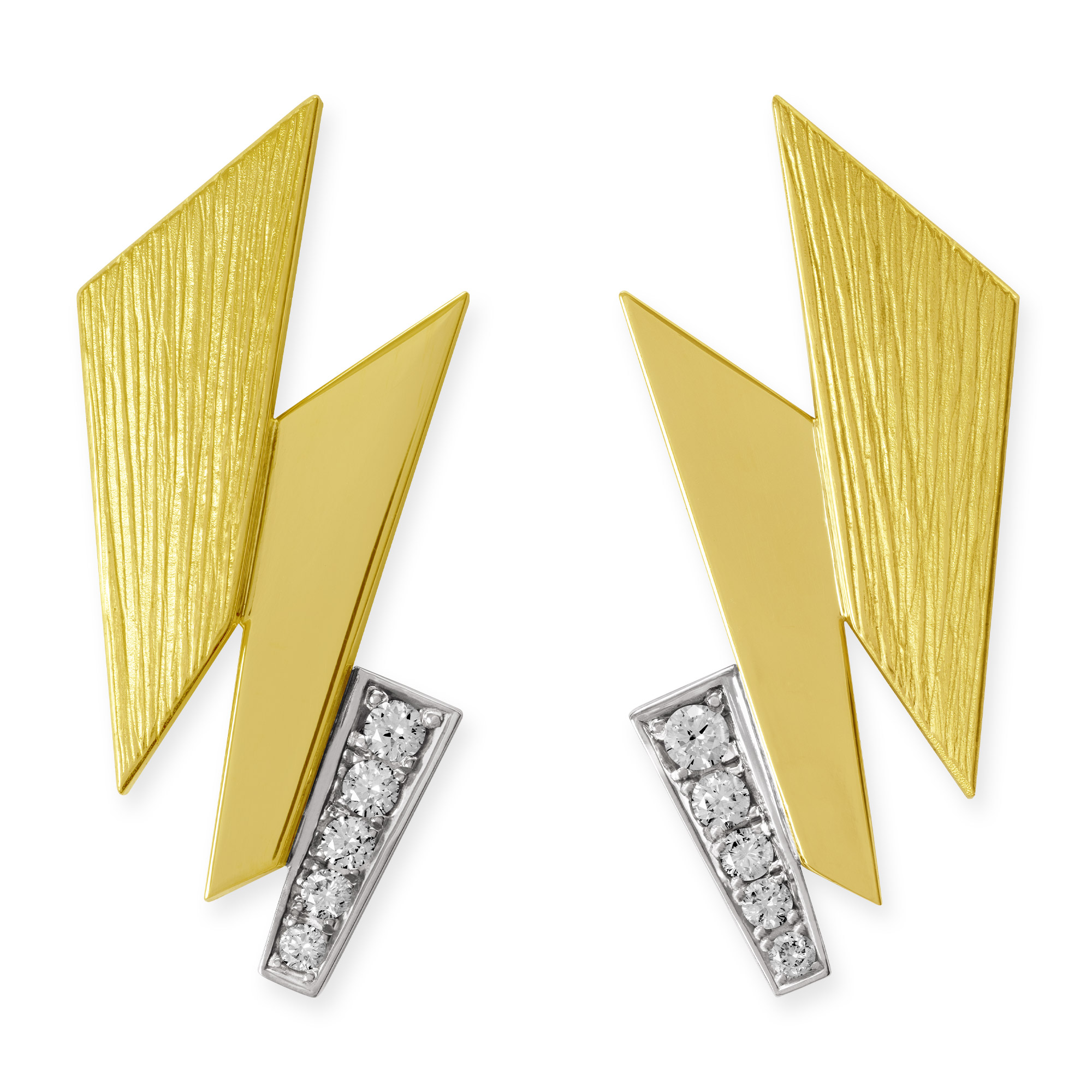 LESER Ohrstecker-Zackzack-Gelbgold-Weissgold-Brillanten-122569