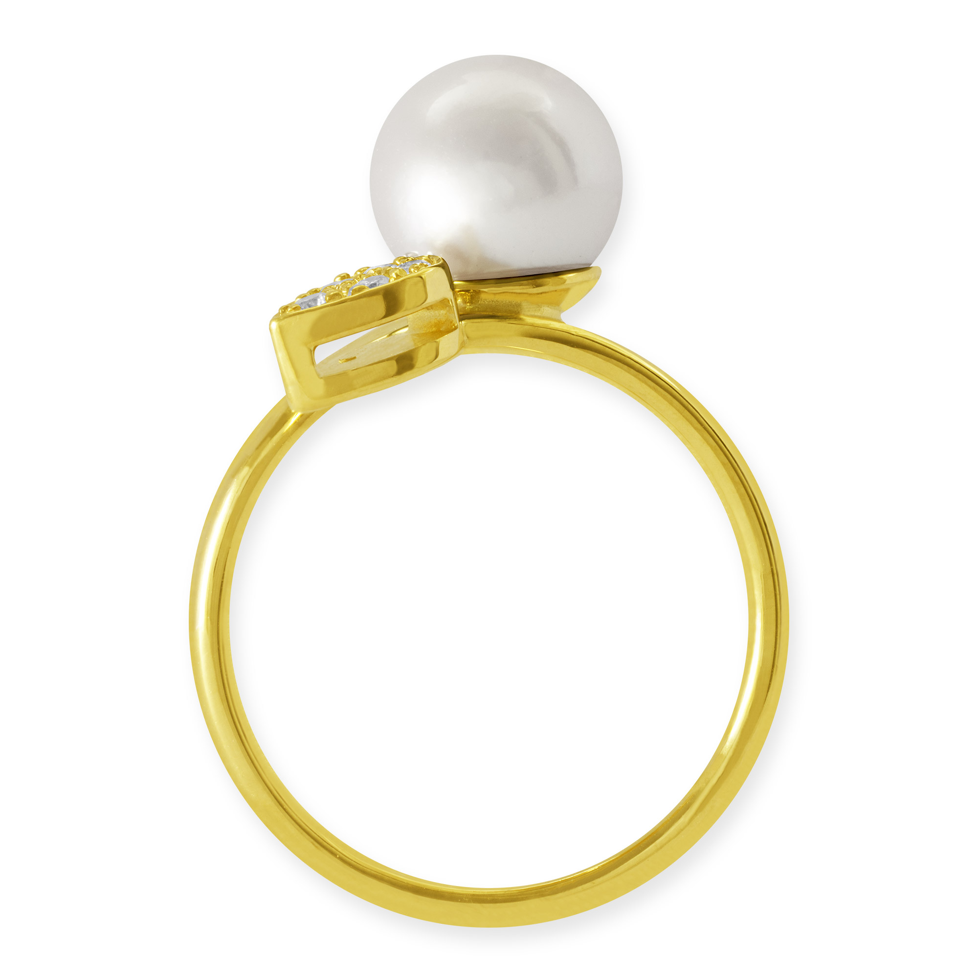 LESER Ring-750 Gelbgold-Brillanten-Perle-122828