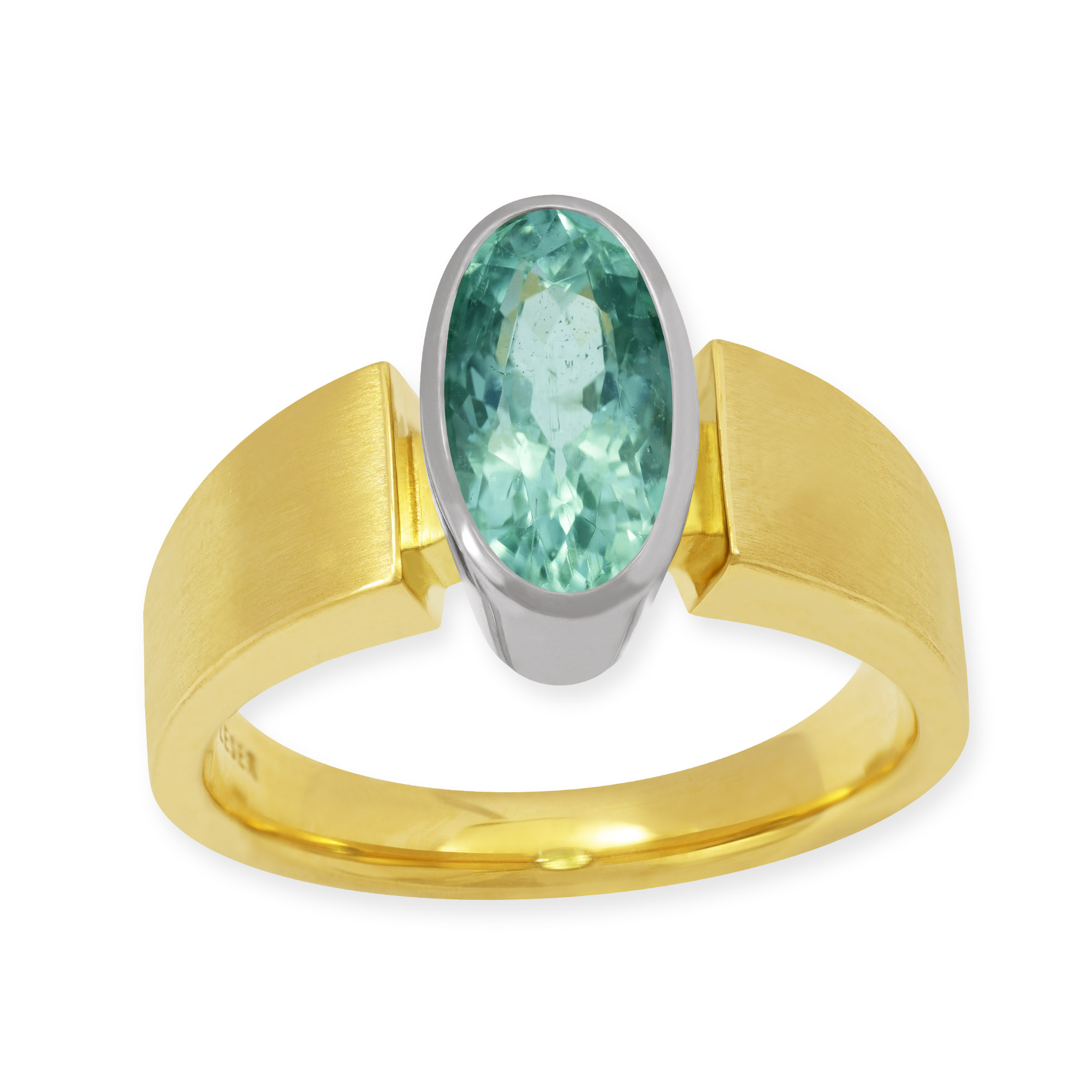 LESER Ring-Gelbgold-Weißgold-Paraiba-123957