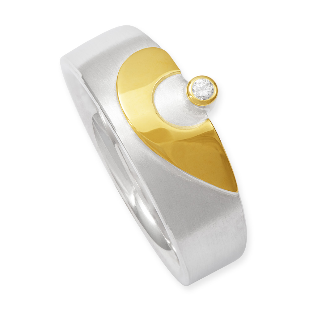 LESER Ring-925 Silber 750 Gelbgold 900 Gelbgold