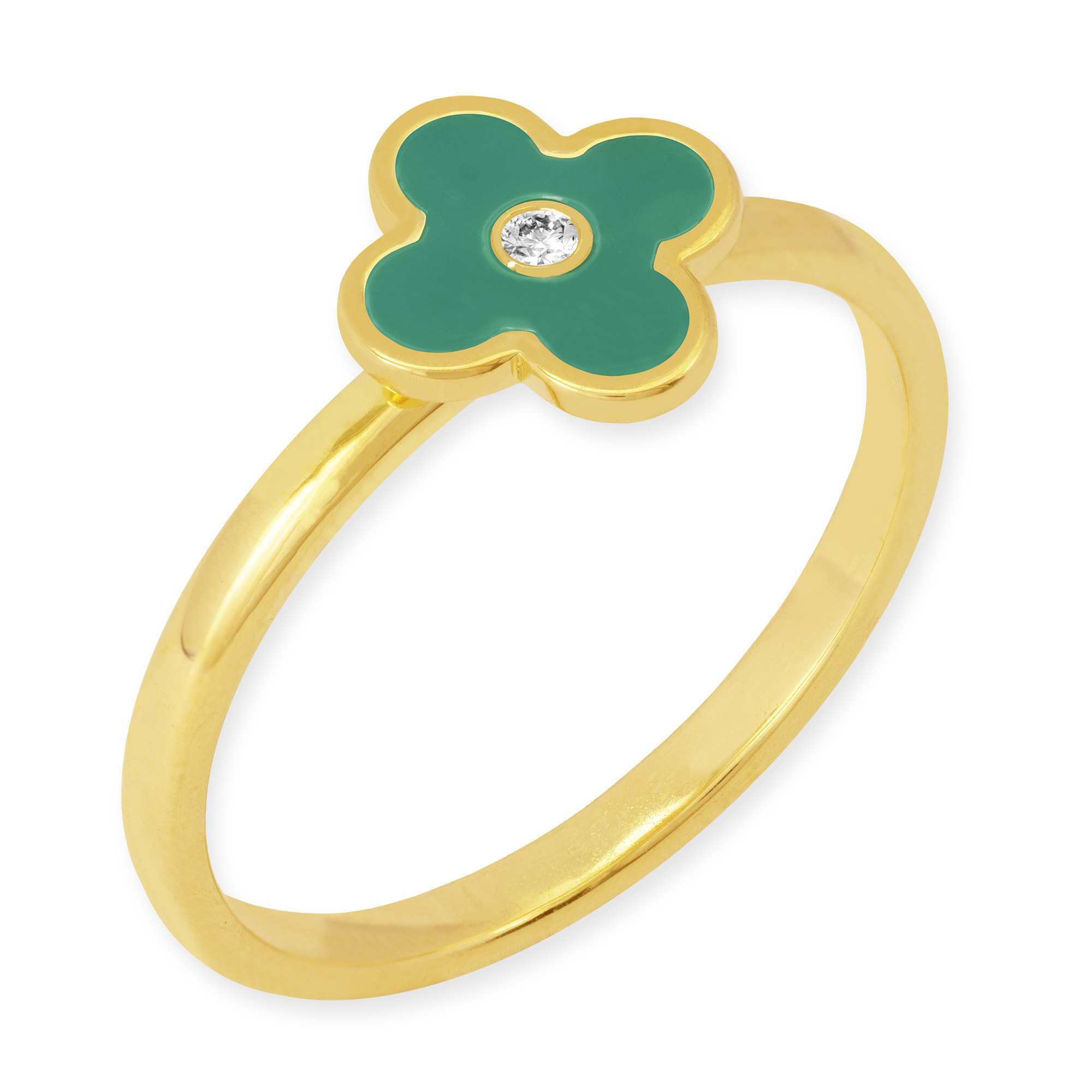 Ring mit grüner Blume