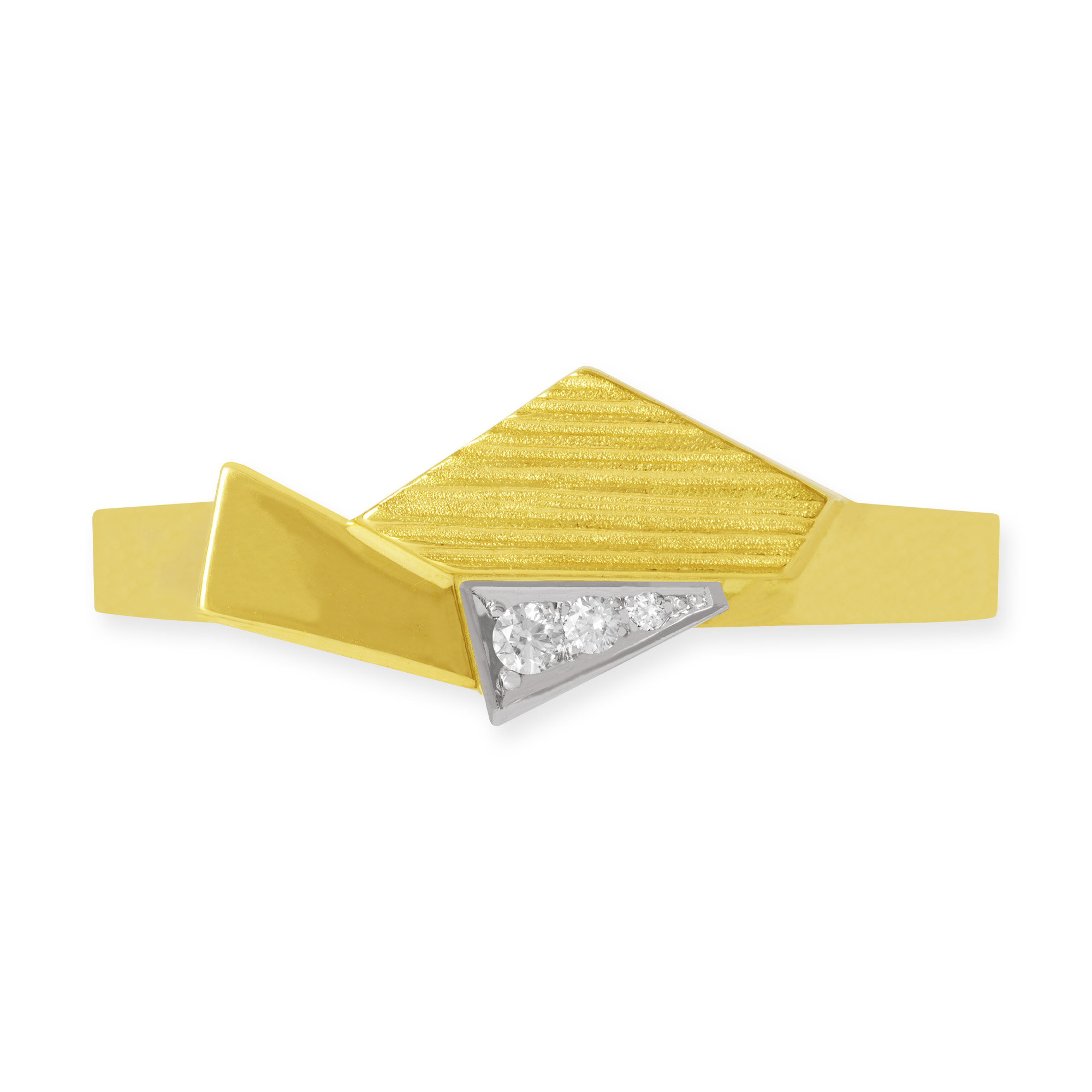 LESER Ring-Zackzack-Gelbgold-Weissgold-Brillanten-122778