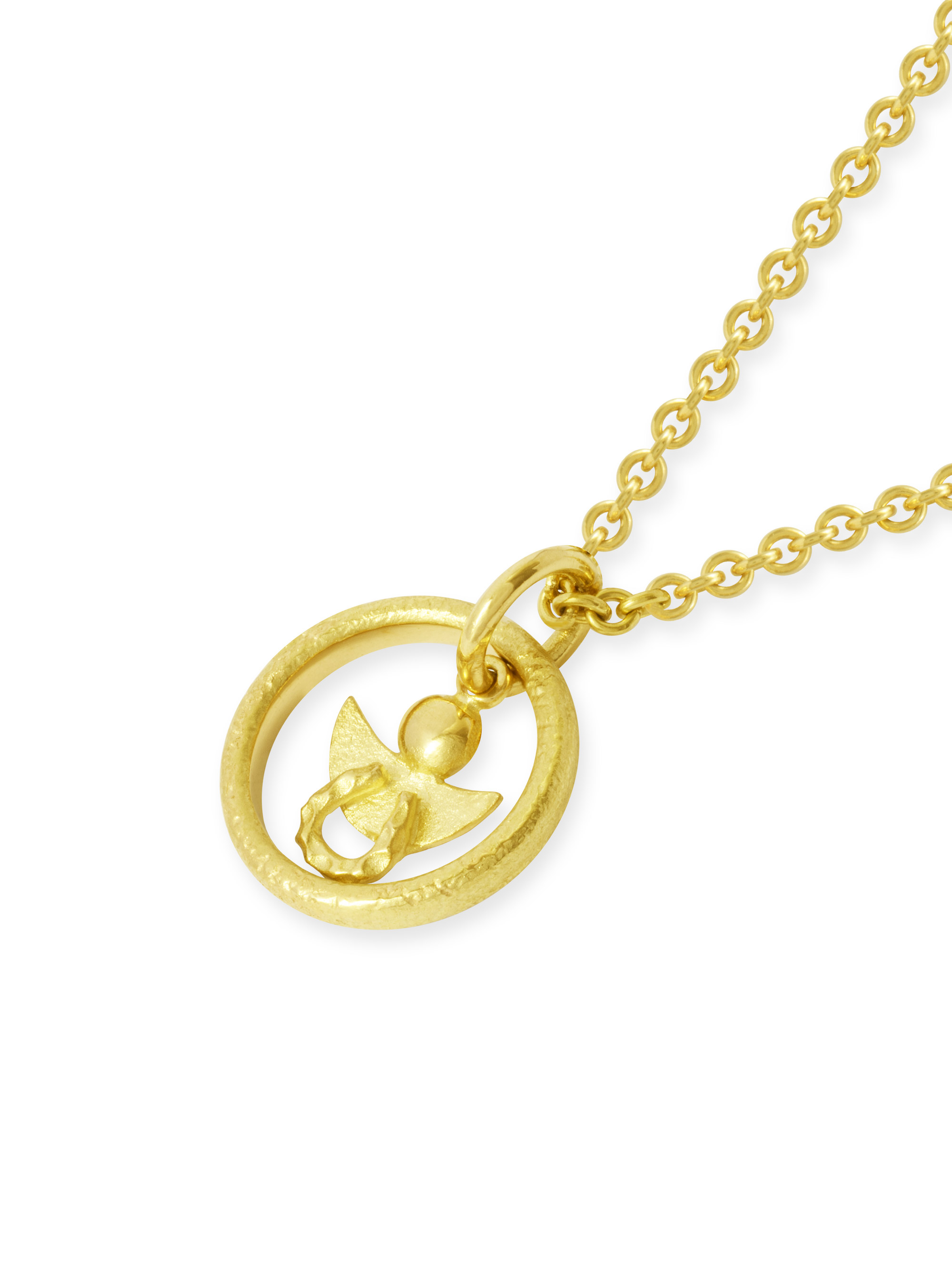 LESER Anhaenger- Taufring Engel 750 Gelbgold