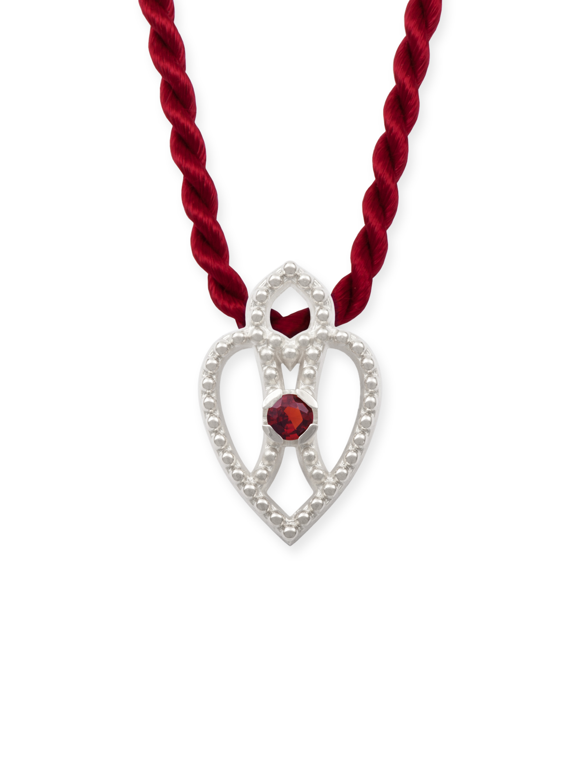 LESER Dirndlschmuck-Anhaenger-Herz-Granat-925Silber LESER Dirndlschmuck-Anhaenger-Herz-Granat-925Silber