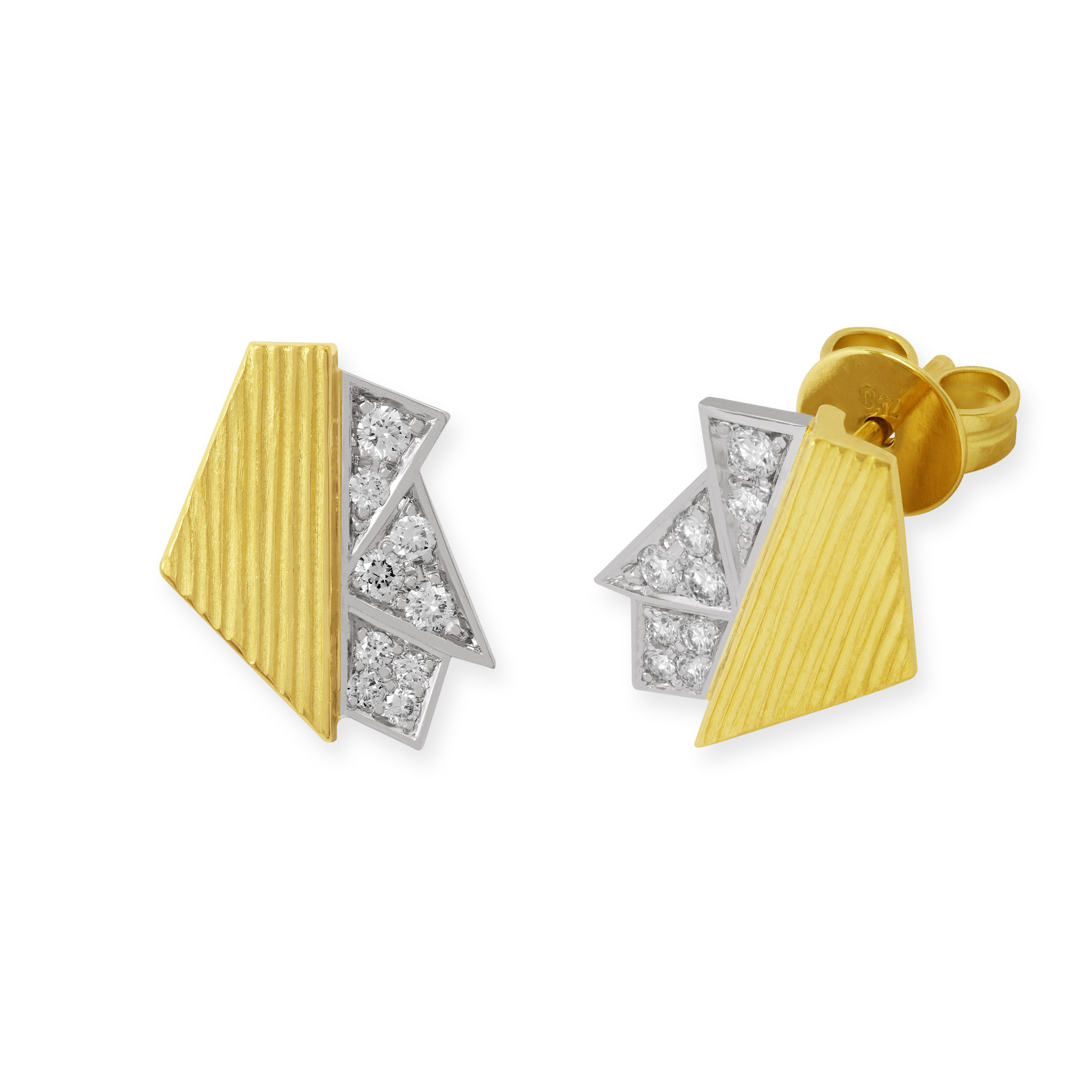 LESER Ohrstecker-Zackzack-Gelbgold-Weissgold-Brillanten-122779 LESER Ohrstecker-Zackzack-Gelbgold-Weissgold-Brillanten-122779