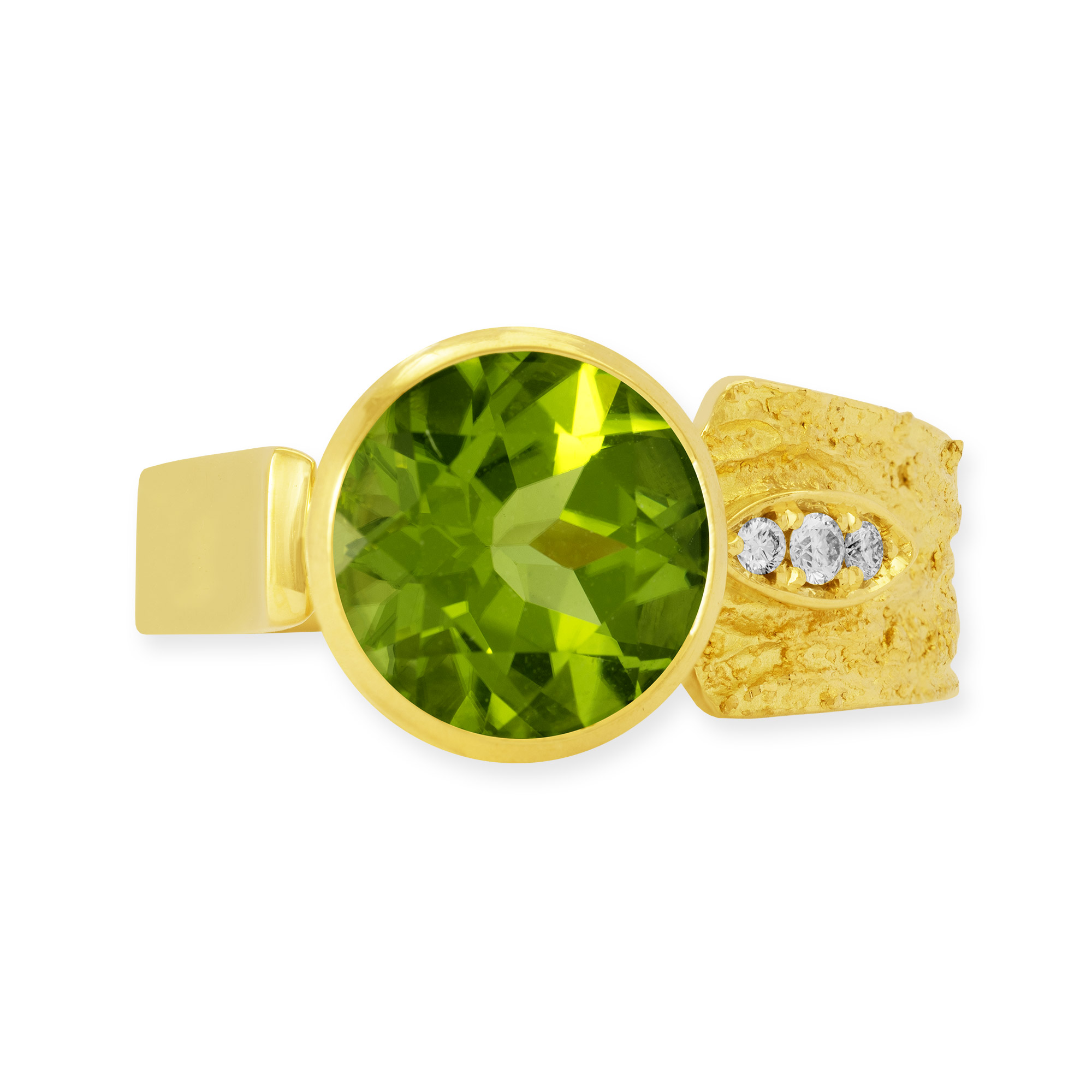 Gelbgold Ring "Albero" mit Peridot und Brillanten