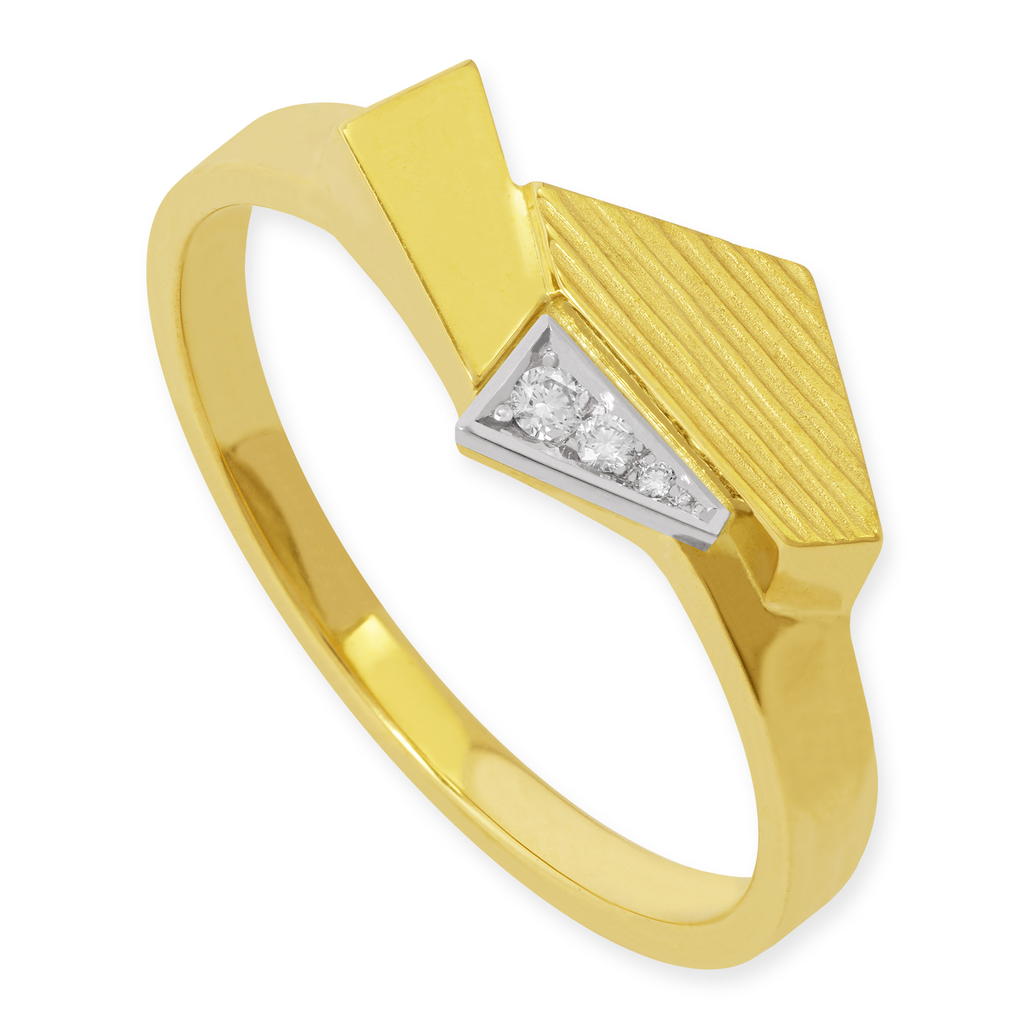 LESER Ring-Zackzack-Gelbgold-Weissgold-Brillanten-122778