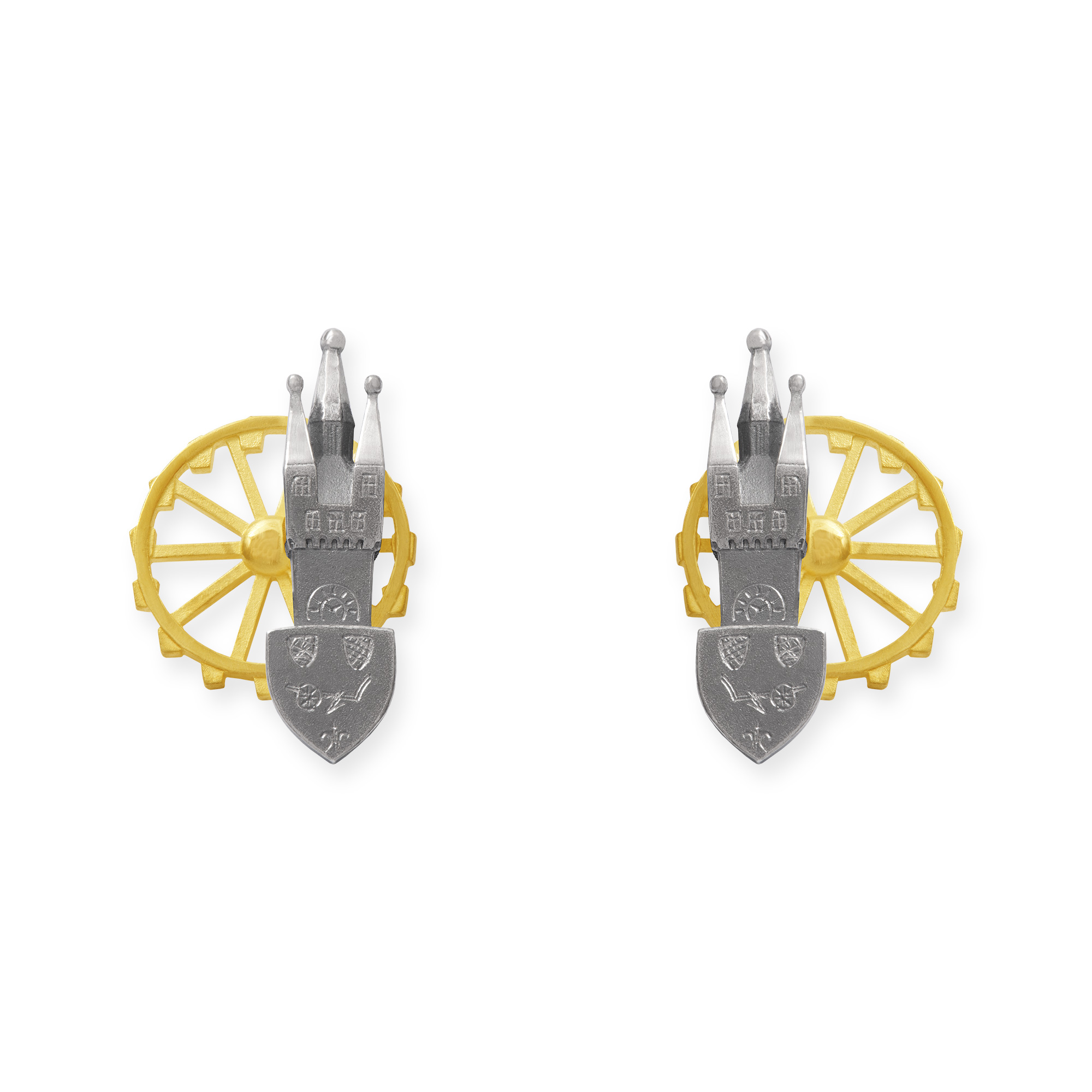 LESER Ohrstecker- Stadtschmuck Riesenrad Straubing Gelbgold Silber LESER Ohrstecker- Stadtschmuck Riesenrad Straubing Gelbgold Silber
