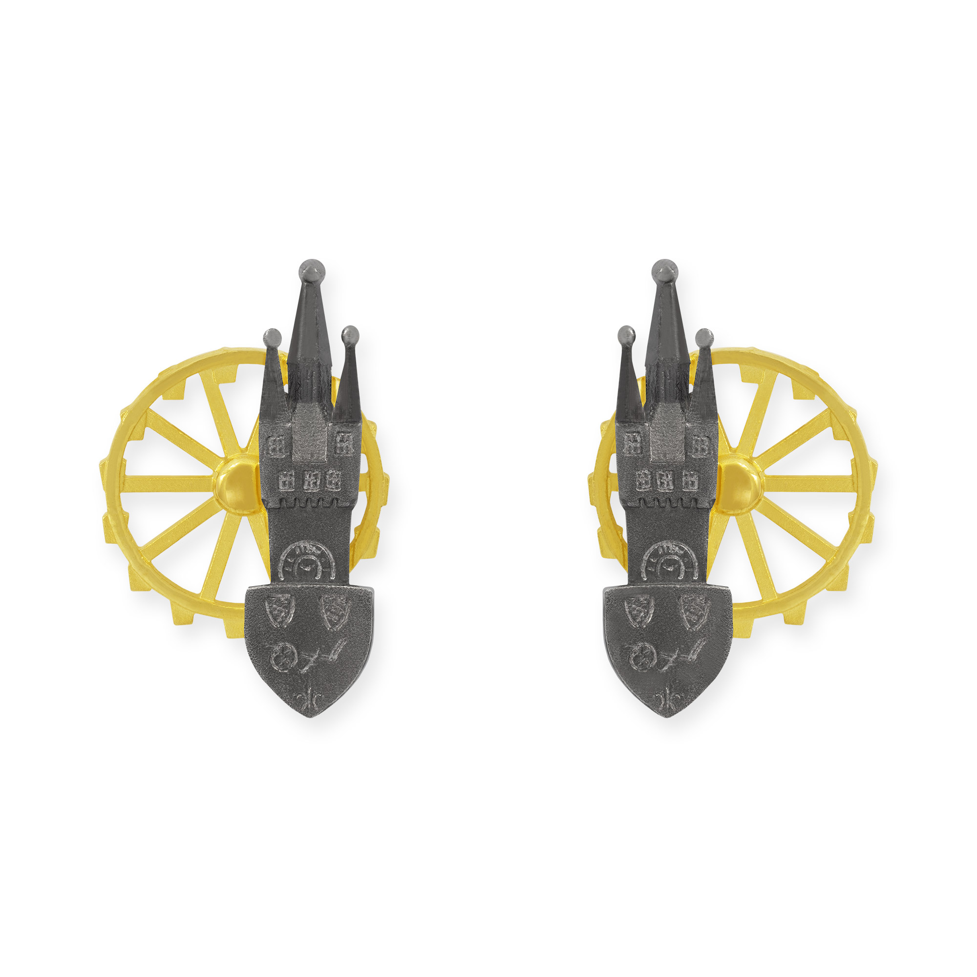 LESER Ohrstecker- Stadtschmuck Riesenrad Straubing Gelbgold Silber