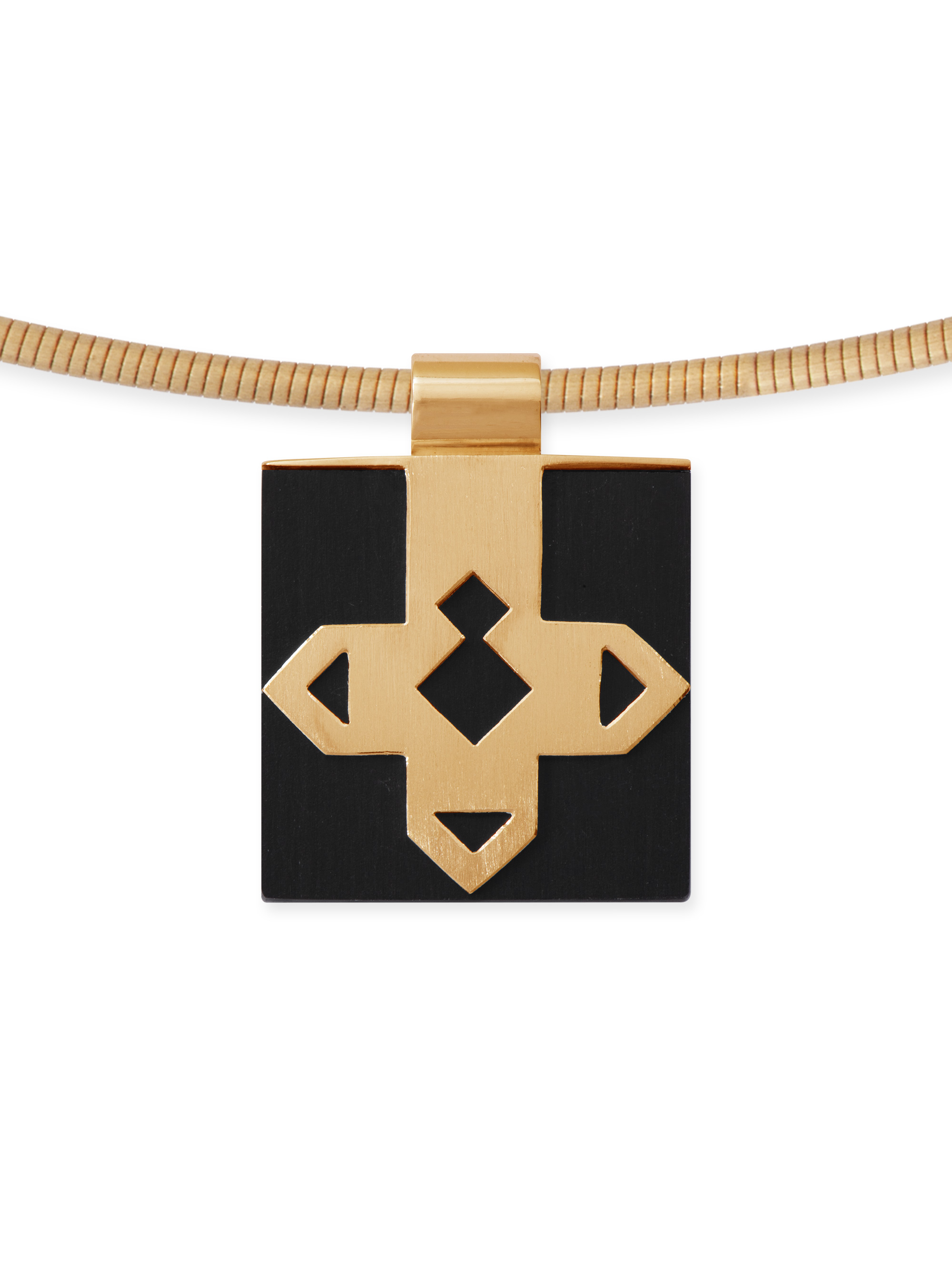 LESER Anhaenger-Carbon Raute Mannerschmuck 750 Rotgold LESER Anhaenger-Carbon Raute Mannerschmuck 750 Rotgold