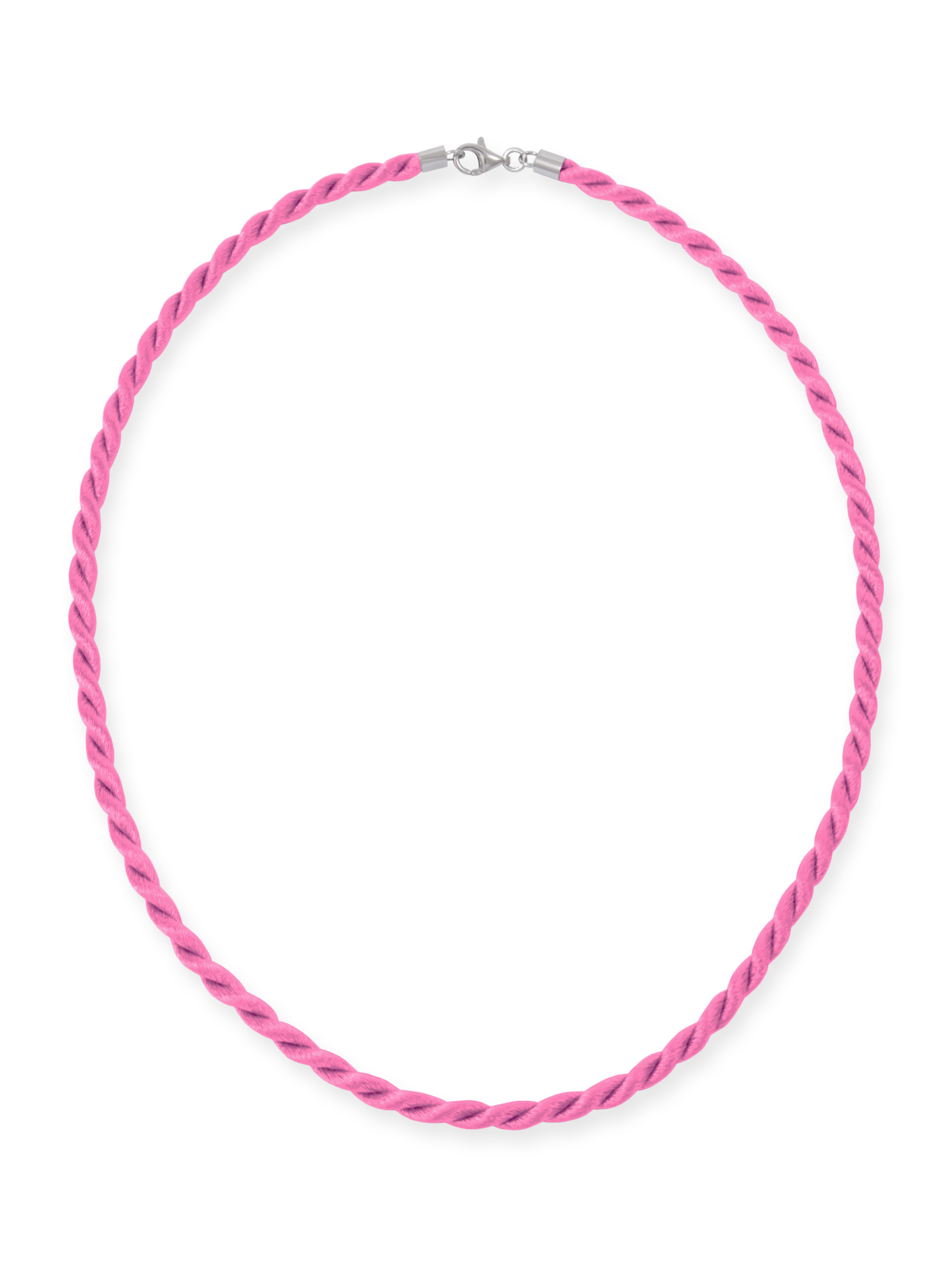 F2-SK-Pink-42 Satinkordel-Kette Pink
