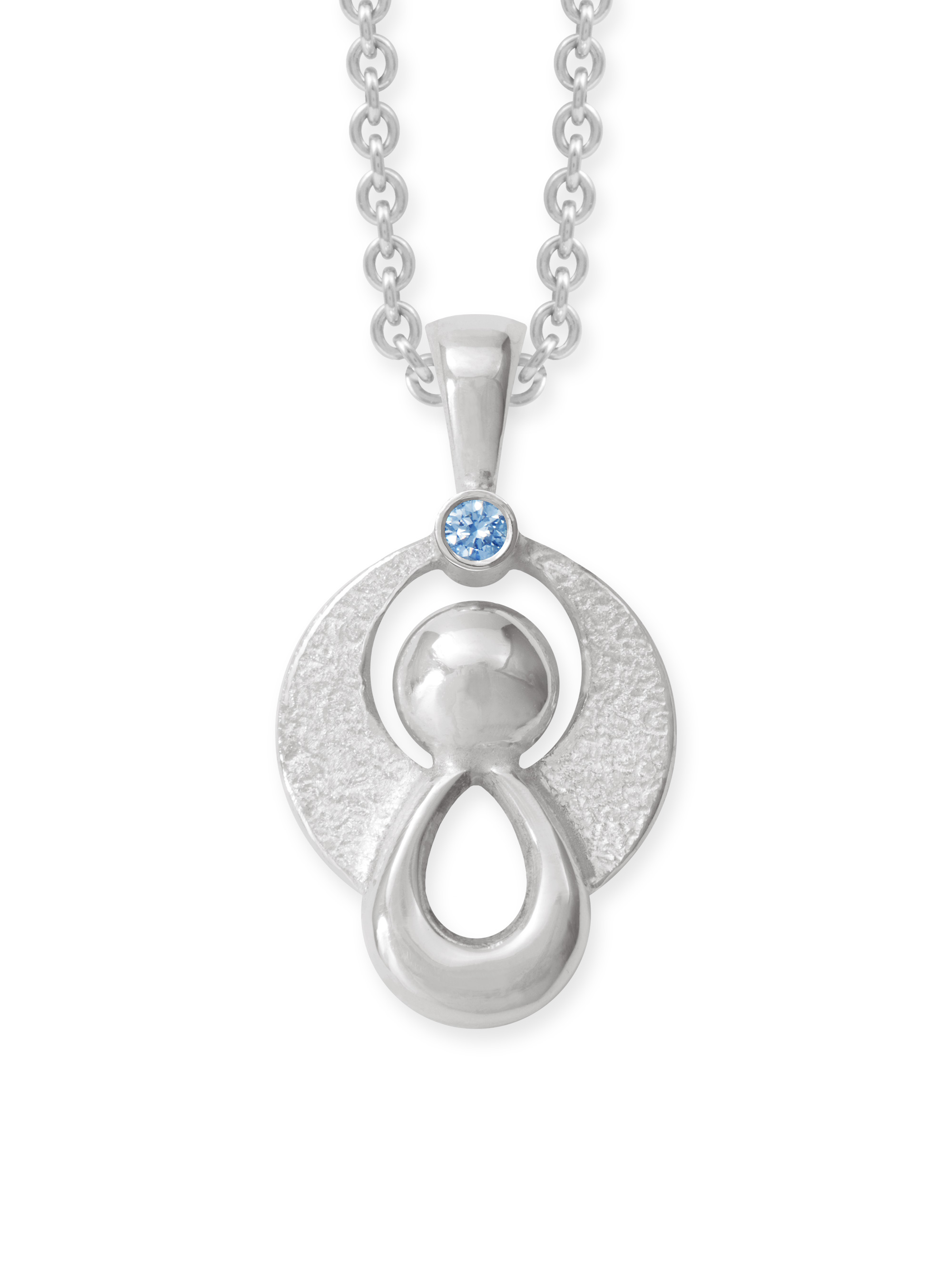 LESER Anhaenger- Engel 750 Weissgold Brillant-Blau-120291