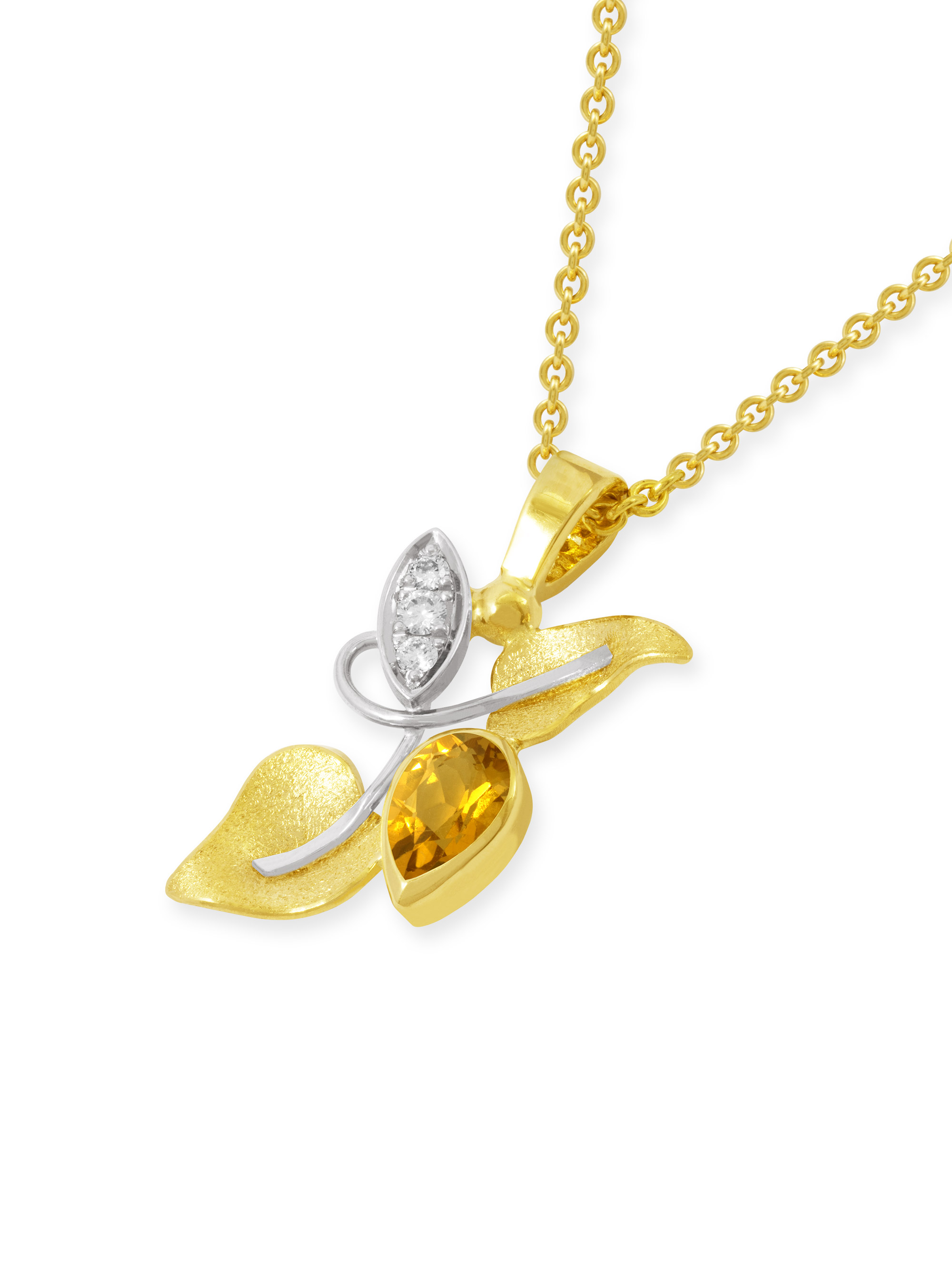 LESER Collier-Poesie-750Gelbgold-759Weissgold-Citrin-123200