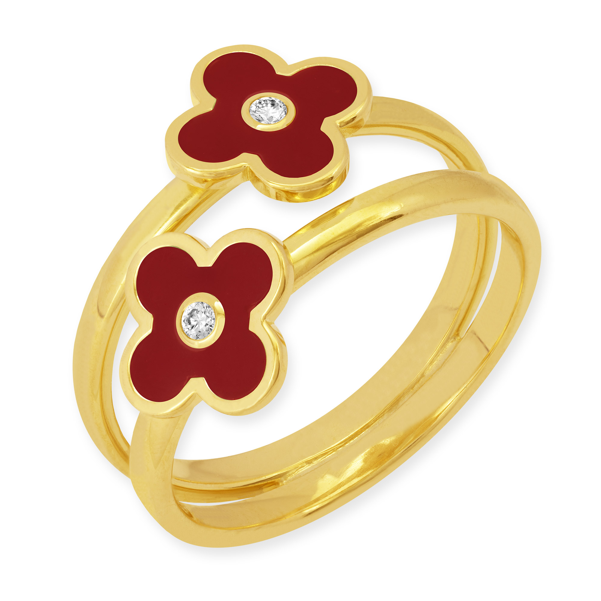 Ring mit zwei roten Blumen
