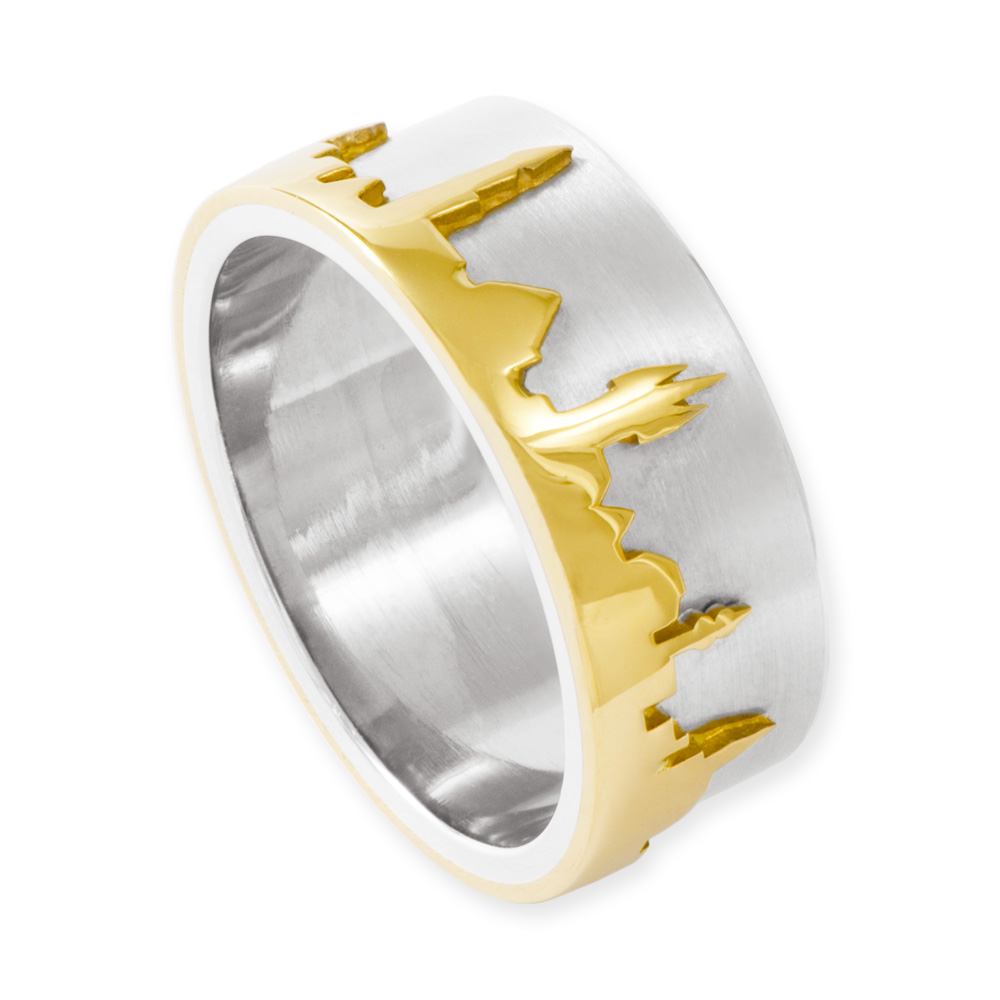 LESER Ring- Stadtsilhouette Silber Gelbgold