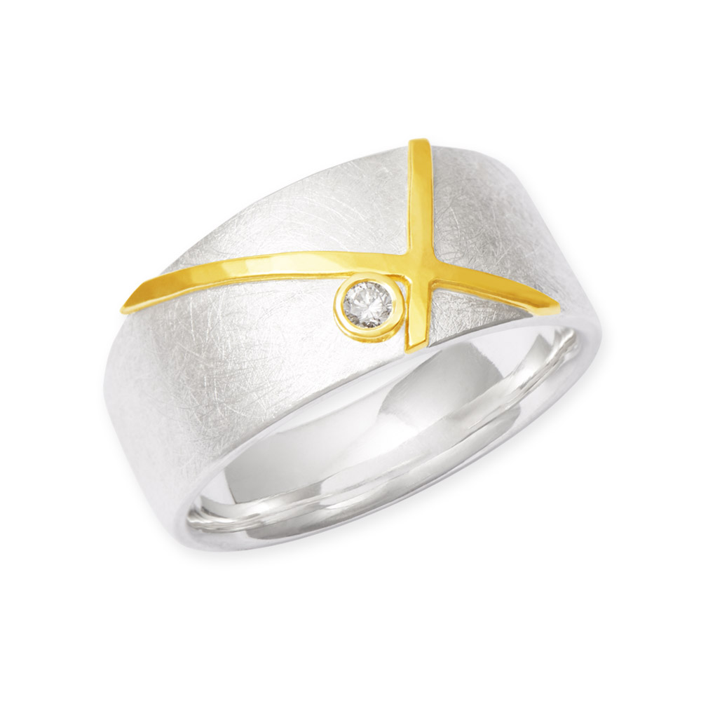 LESER Ring-925 SIlber 900 Gelbgold