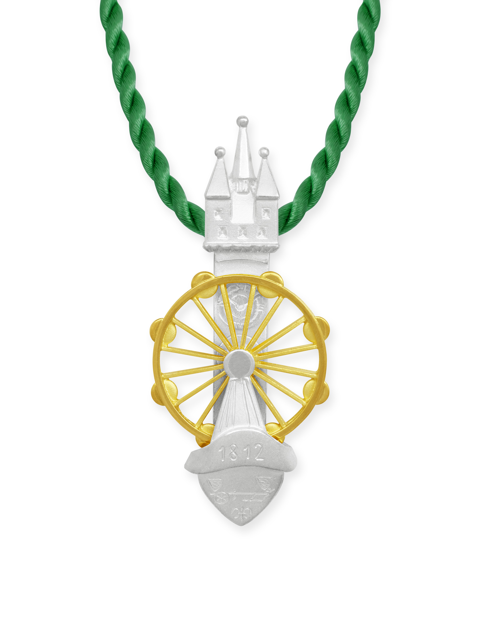 LESER Anhaenger- Stadtschmuck Riesenrad Straubing Silber vergoldet
