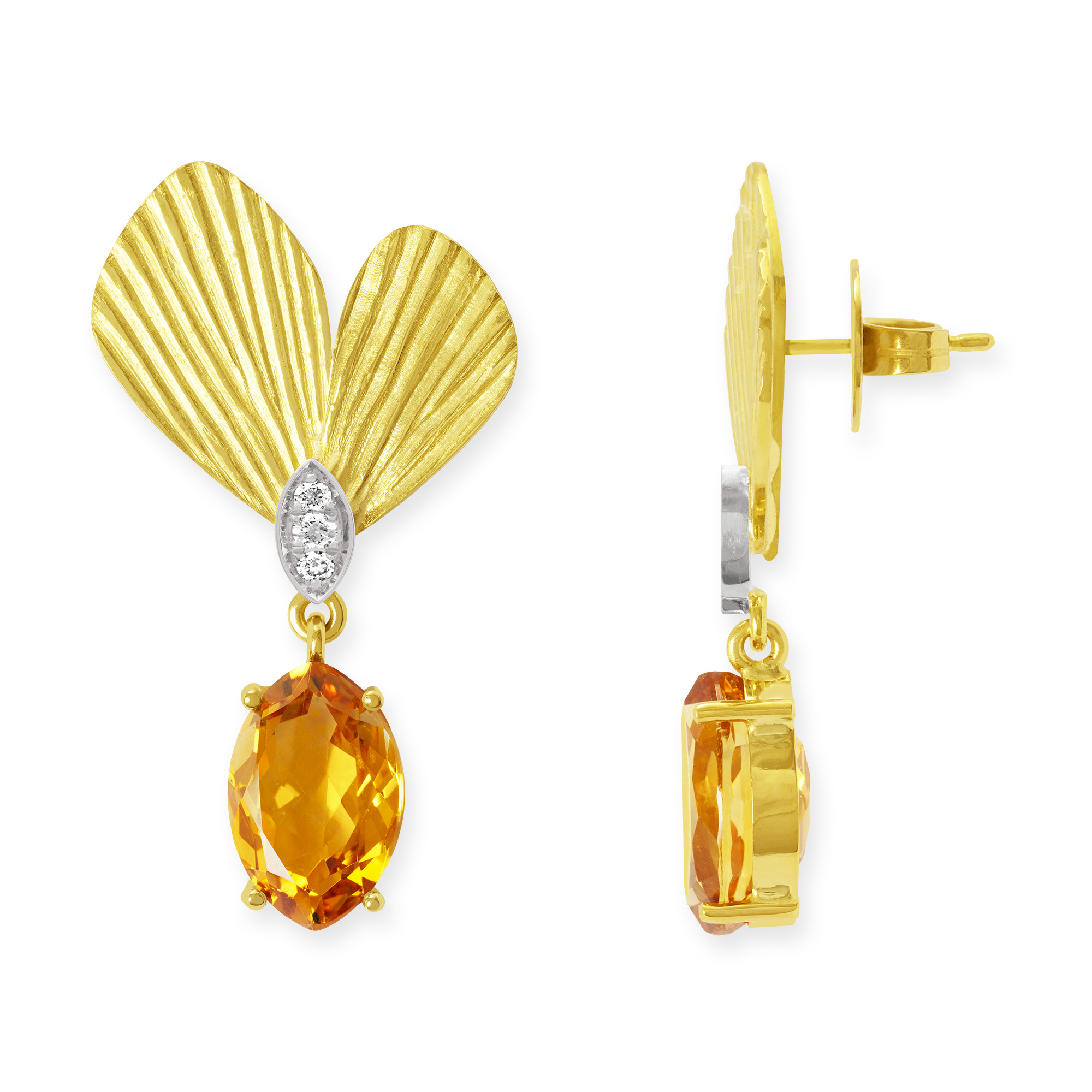 LESER-Ohrstecker-Gelbgold-Weißgold-Citrin-122568
