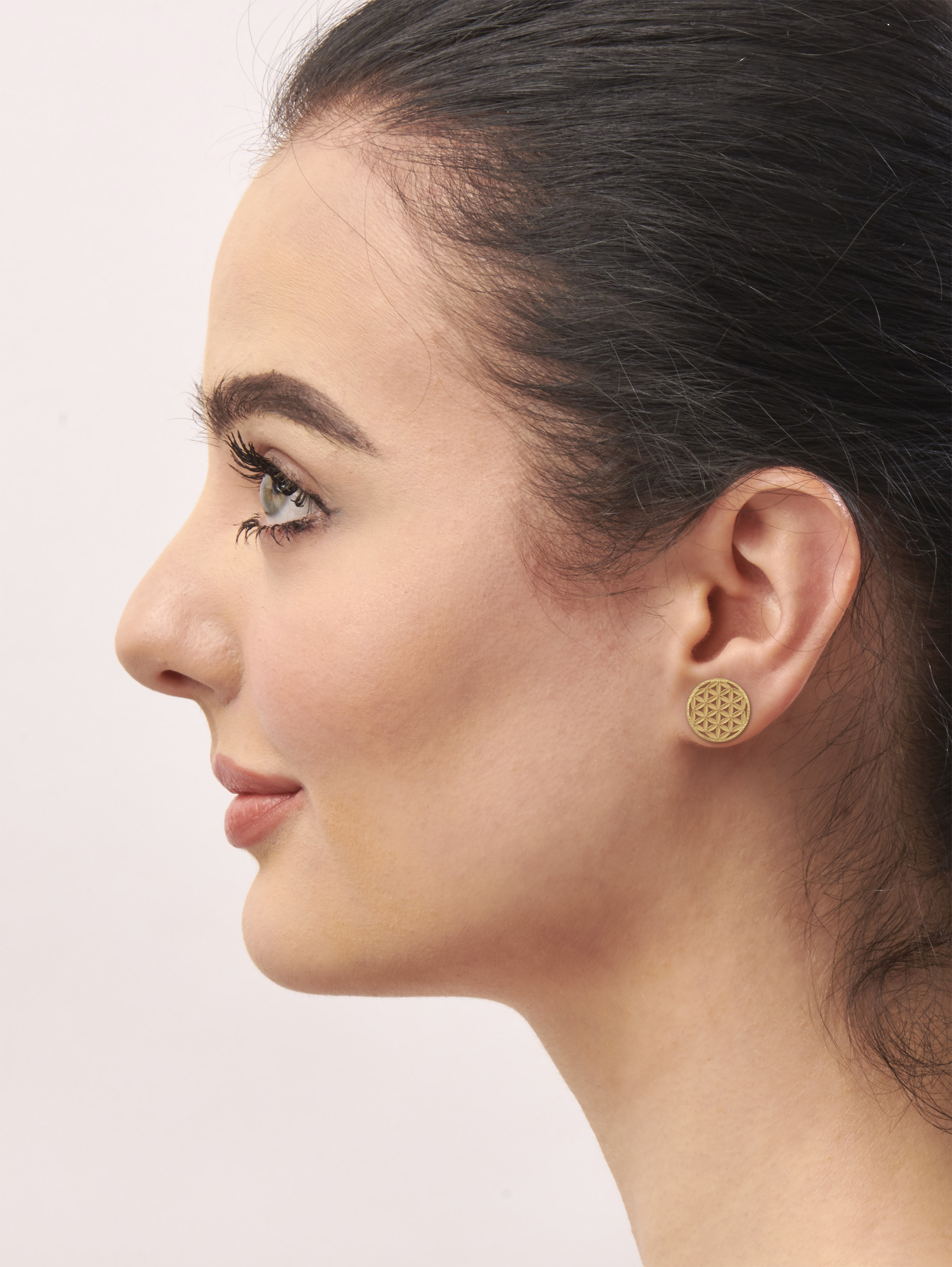 Modelbild-Blume des Lebens Ohrstecker aus 750 Rotgold