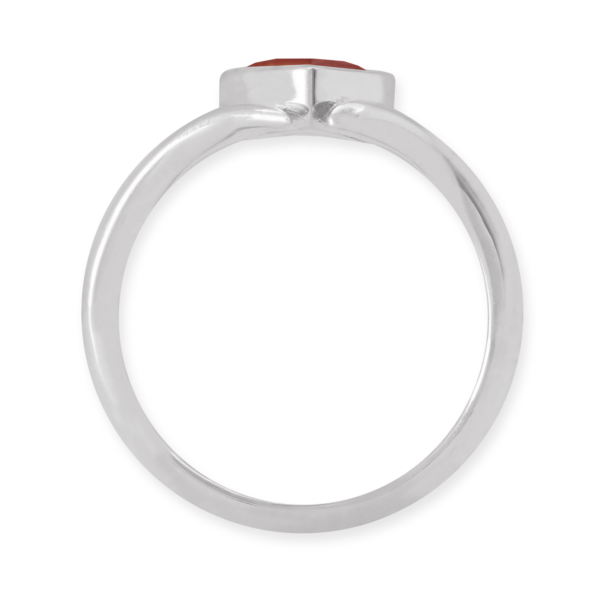LESER Ring- Stadtschmuck Granat 750 Weissgold