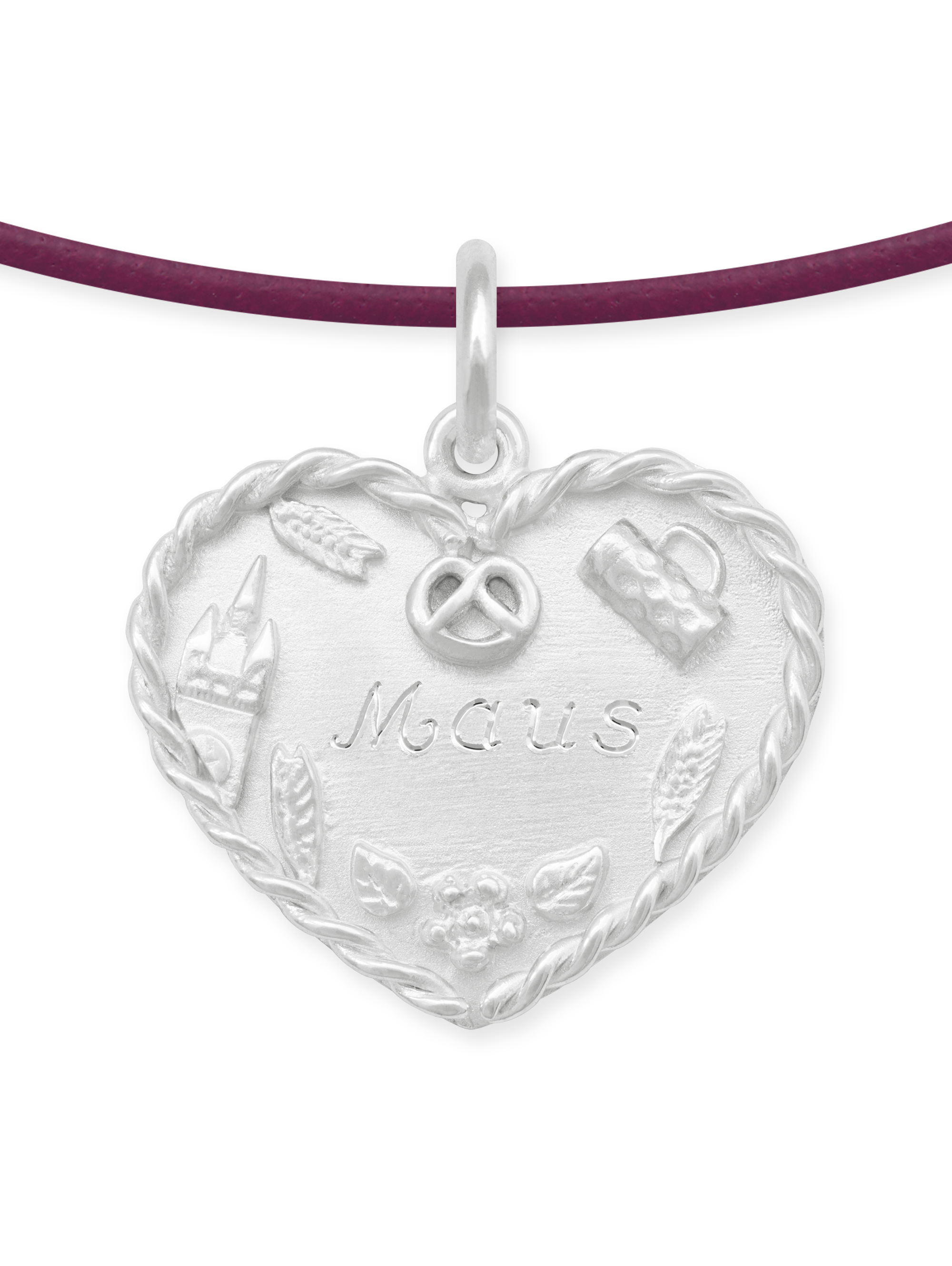 LESER Anhaenger-Volksfestherz-Gravur-925Silber-Maus LESER Anhaenger-Volksfestherz-Gravur-925Silber-Maus