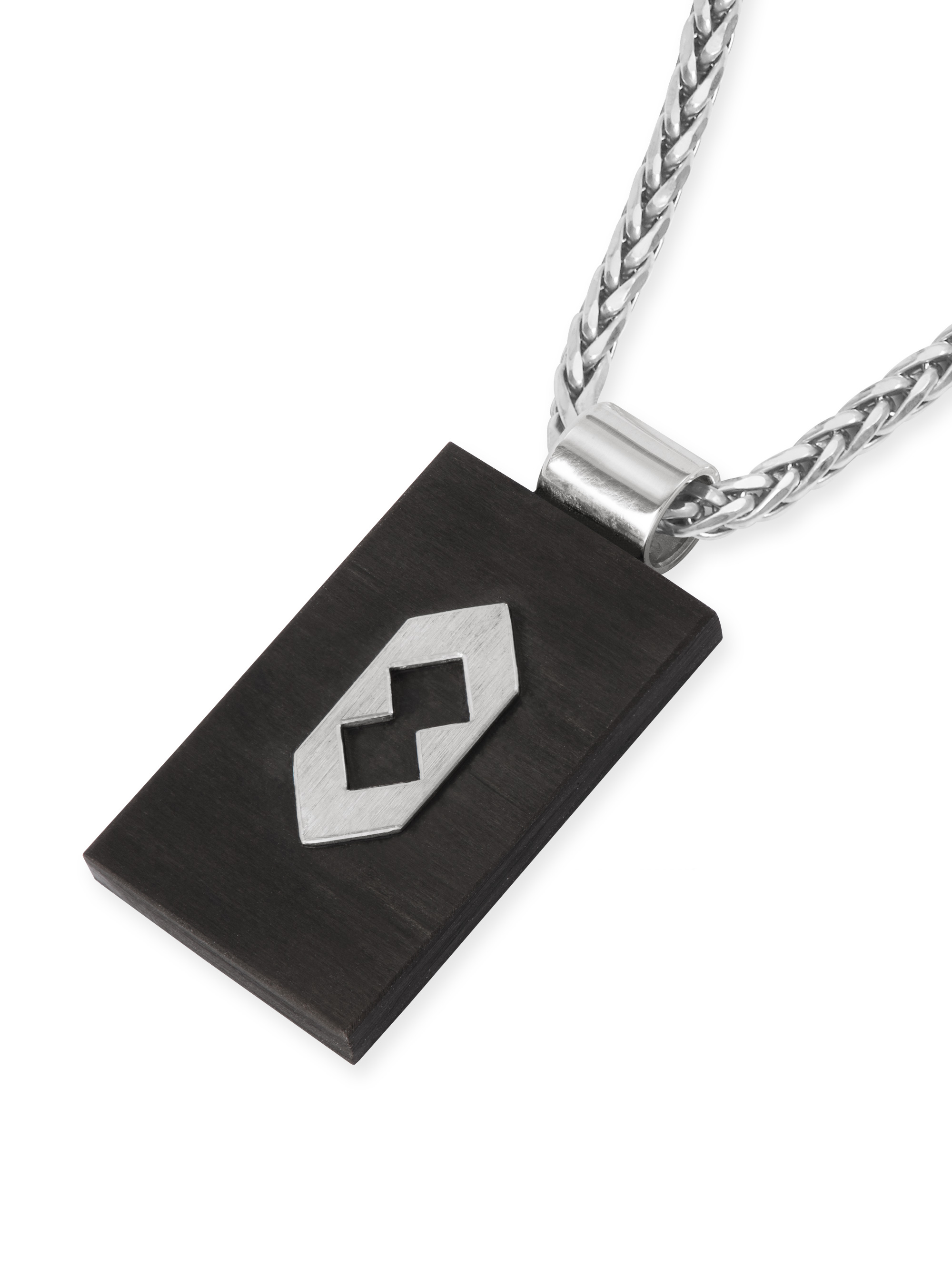 LESER Anhaenger-Carbon Raute Mannerschmuck 750 Weissgold LESER Anhaenger-Carbon Raute Mannerschmuck 750 Weissgold