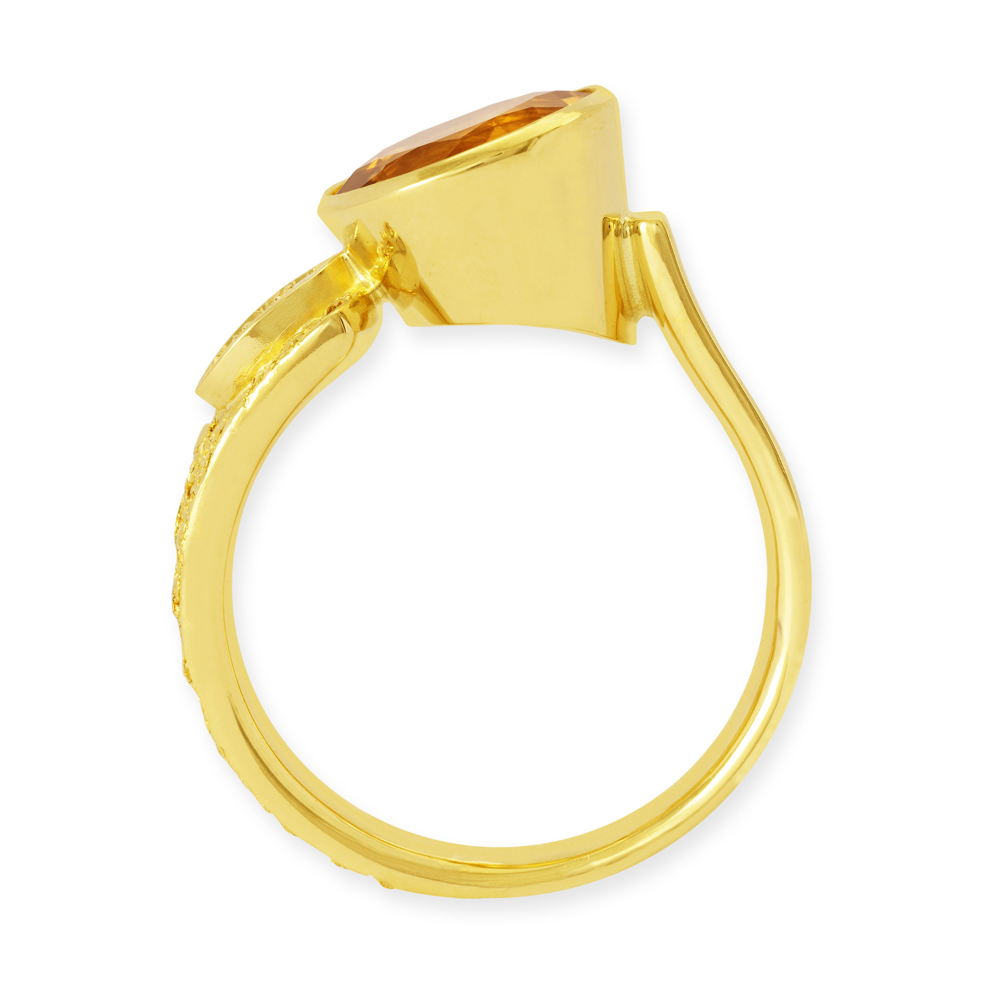 Gelbgold Ring "Albero" mit Citrin und Brillanten