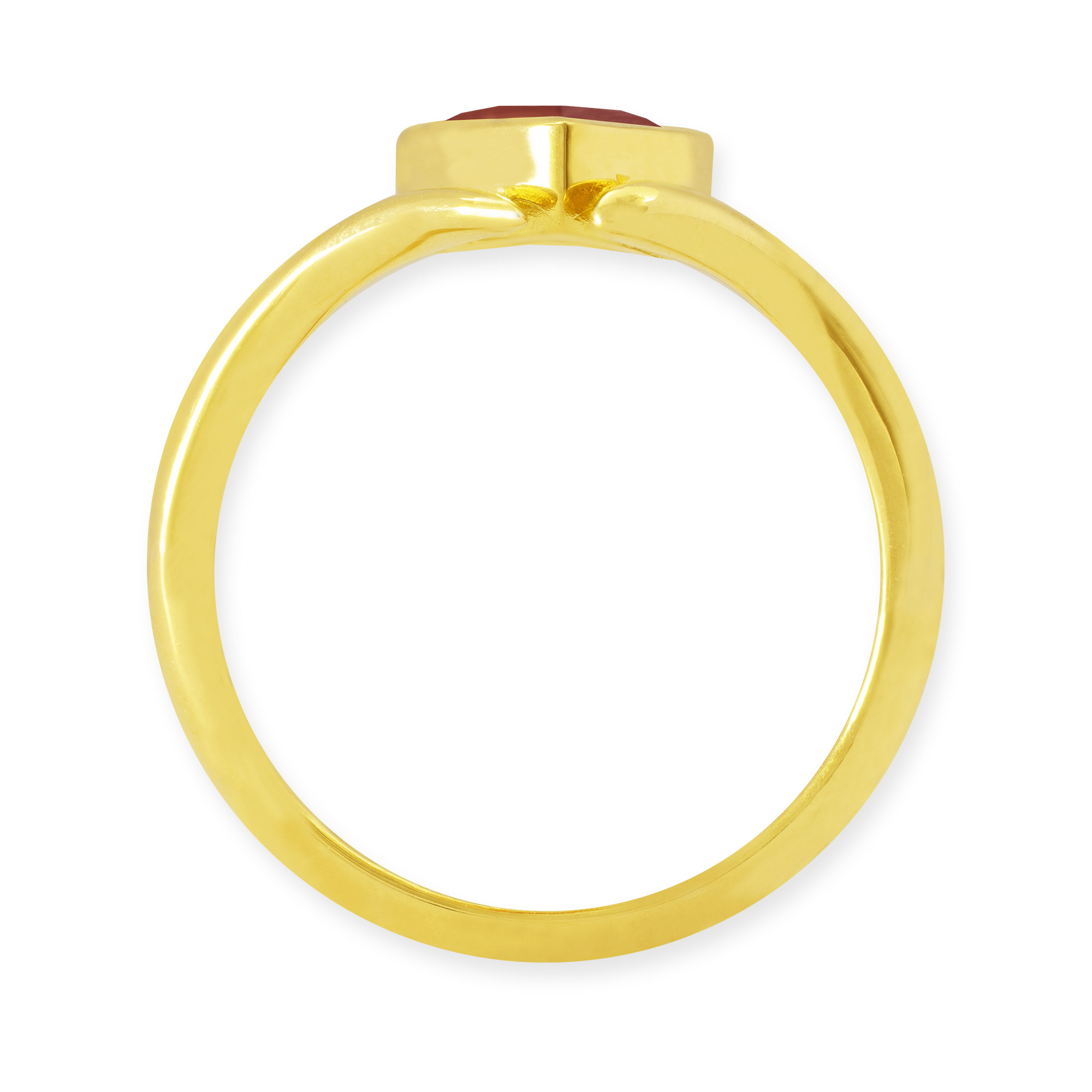 LESER Ring- Stadtschmuck Granat 750 Gelbgold