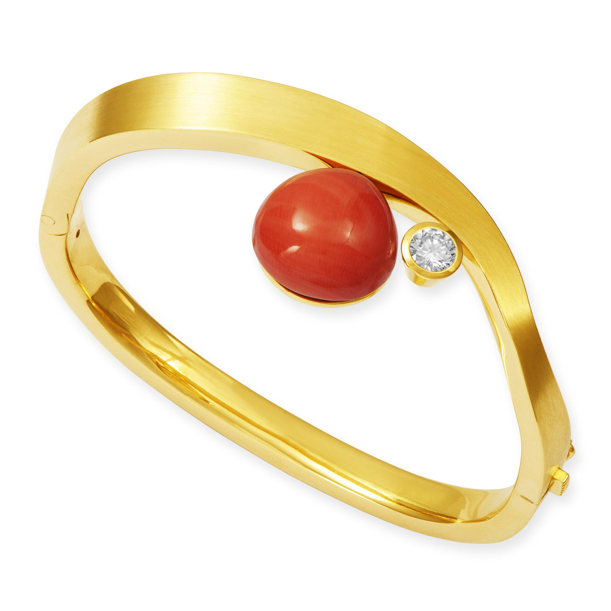 LESER Armreif- UNIKAT Koralle 750 Gelbgold